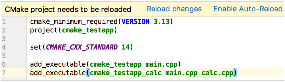 default configuration for a new cmake project