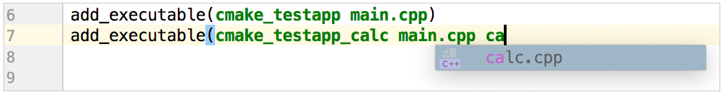 completion in cmake script